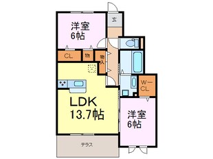 カーサ　リッカⅠの物件間取画像